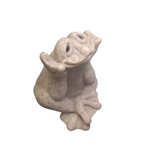 Quarry Critters Felicity Frog 2001 Figurine Resin Stone Vintage Smile Sitting - Picture 2 of 9